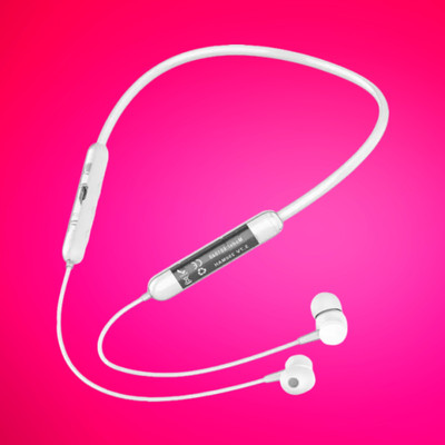 FRONY Transparent Design Neckband Bluetooth Earphone for Calls HDSound Fast ChargeA67 Bluetooth(White, In the Ear)
