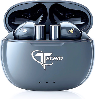 TECHIO Qnik BassX True Wireless Earbuds with Boosted Bass, ENX Tech, Gaming Mode Bluetooth(Black, True Wireless)
