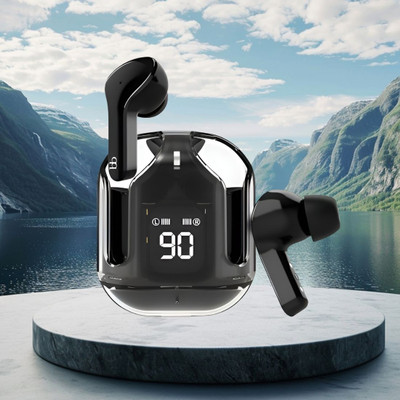 GUGGU Earbuds Max UltraPods Transparent Charging Case With LED Digital Display B228 Bluetooth(Multicolor, In the Ear)