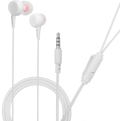 Hitage Hifi Bass Wired Headset(White, In the Ear)