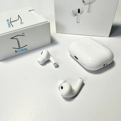 SCUBEL arrpods pro 2 with magsafe support wireless charging case Bluetooth(White, True Wireless)