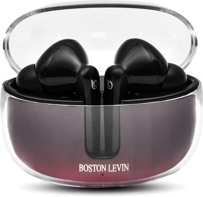 Boston Levin Airmax Pro|2.1 Gen TWS|ENC Mic|30H Play|13mm Bass|50ms Game Mode|BT 5.3|IPX5 Bluetooth(Black, White, In the Ear)