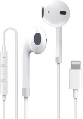 X88 Pro Lightning Wired Earphone with Extra Bass Compatible with iPhone 8 Plus/X/XR Max Wired(White, In the Ear)