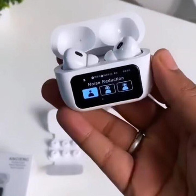 fonemart Smart LED Display Wireless Earbuds Bluetooth 5.0 Touch Controls Bluetooth Gaming(White, True Wireless)