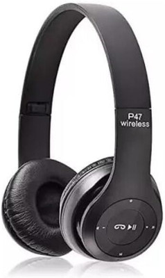 Worricow BestSound Headphone with Mic&SD Card 4-6 Hour Battery Backup Bluetooth Headset Bluetooth(Black, On the Ear)