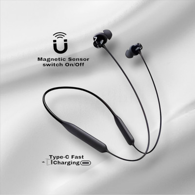 house of common Pro Neckband With Upto 48 Hours Playback & Fast Charging Earphone_GM Bluetooth & Wired(Black, In the Ear)