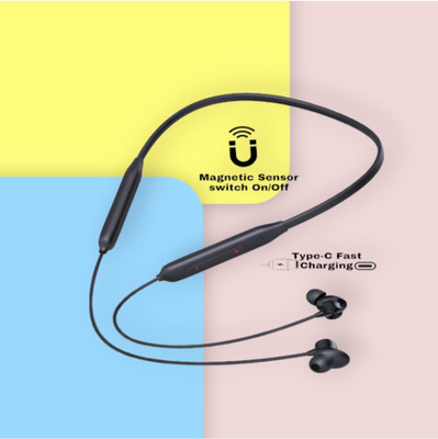 GDS Pro Neckband With Upto 48 Hours Playback & Fast Charging Earphone_HF Bluetooth & Wired(Black, In the Ear)