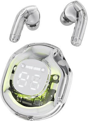 TARECON Ultra Pod Pro Bluetooth 5.3 TWS Earbuds Transparent Design,Fast Charging Bluetooth(White, In the Ear)