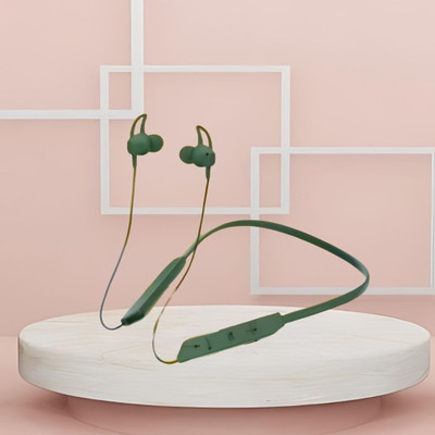 Clairbell BT Max Bluetooth Neckband Lightweight, Wireless Noise Cancellation with Mic O130 Bluetooth(Green, In the Ear)