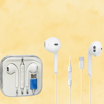 BITWEAVE Wired Earphones C Type Compact Portable Design with Rich Bass Wired(White, In the Ear)