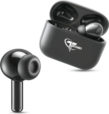 TECHIO VoltBuds TWS with Hi-Fi Sound, Fast Connect, ENC Mic & LED Battery Display Bluetooth(Black, True Wireless)