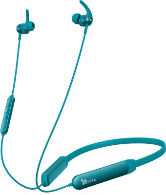 Syska PACE HE100H with ENC,10mm Driver,Fast Charging,100Hr Playback Bluetooth Headset(TEAL GREEN, In the Ear)