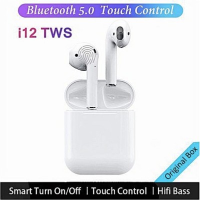 TechElectro TWS Bluetooth 5.0 Mini 3D Stereo Noise Reduction Anti-Slip Sports (i12-06) Bluetooth Headset(White, True Wireless)
