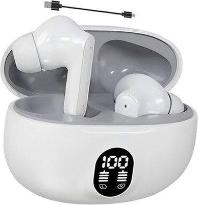 snowbudy Buds Ace ANC With 50 Hours Playtime, 25dB ANC, Fast Charging 2-Mic ENC & IPX5 Bluetooth Gaming(White, True Wireless)