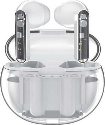 TreEye Transparent TWS Earbuds 8D Stereo Audio With 48 Hrs Playtime Headphone Bluetooth Bluetooth(White, True Wireless)