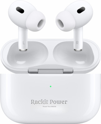Rackit Power Pods Upto 50 Hours Playtime Fast Charging Dual Pairing Earbuds Bluetooth(Ivory White, True Wireless)