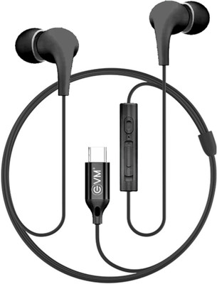 EVM Type-C Wired Earphone - Stereo Sound Wired(Black, In the Ear)