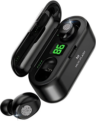Microflash Touch, Voice Control-LED Display Earbuds Bluetooth Headset  (Black, True Wireless) For Rs. 630 @ 68 %