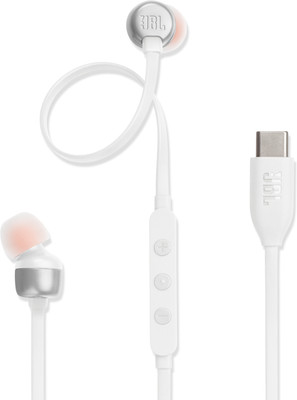 JBL Tune 310C, Hi-Res Audio with DAC , 3-Button EQ , Compatible with USB-C Devices Wired(White, In the Ear)