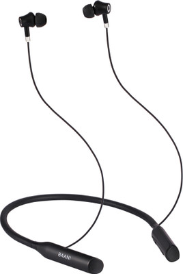 Baani Audio BN206 PRO in Ear 5.3 Bluetooth Neckband with Mic AI Voice Asistance,Stereo Bass Bluetooth(Black, In the Ear)