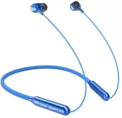 liluns 24hr PlayTime Fast Charging , Super Bass, mic Wireless Neckband Bluetooth(Blue, In the Ear)