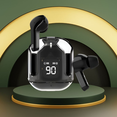 GUGGU Earbuds Max UltraPods Transparent Charging Case With LED Digital Display B253 Bluetooth(Multicolor, In the Ear)