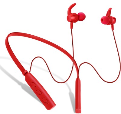 Rueqn Rockerz 235 Pro with upto Bullets Wireless Z Bass Edition Neckband headphone Bluetooth Gaming(Red, In the Ear)