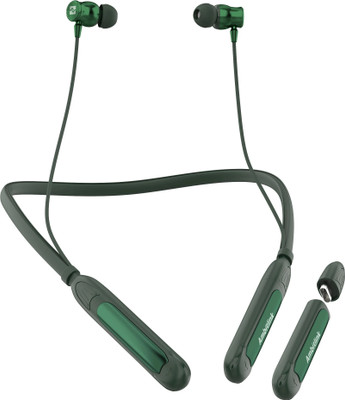 Ambitlink ALNB100B|120 Hours* ENC, Magnetic On/Off, Extra Battery, Vibration Alert Bluetooth(Midnight Green, In the Ear)