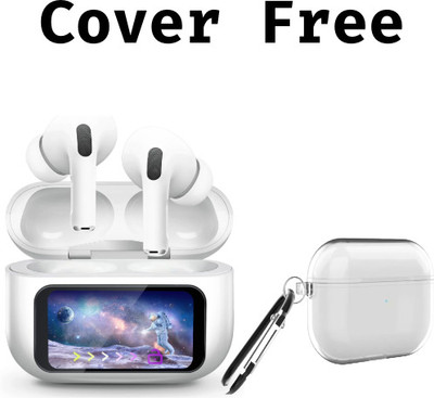 TOUCH 18 Combo LCD Smart Touch Screen Bluetooth Display Earbuds TWS Cancelling Cover free Bluetooth(White, In the Ear)
