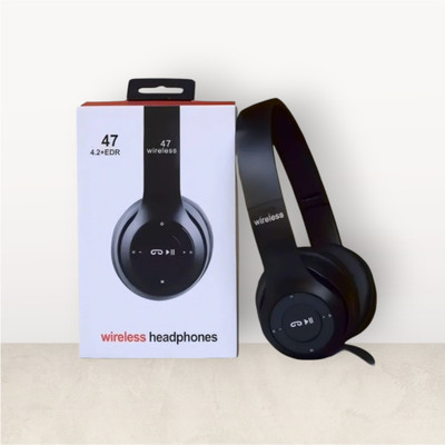 house of common Foldable Bluetooth Over‑Ear Headphones, Wireless with Deep Bass_J7 Bluetooth & Wired(Black, On the Ear)