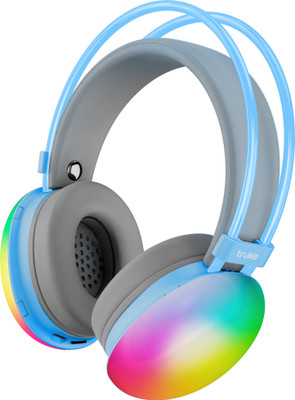 truke BTG Thunder with 40mm Titanium Driver,70H Battery,Detachable Mic,Dual Pairing Bluetooth Gaming(Blue, On the Ear)