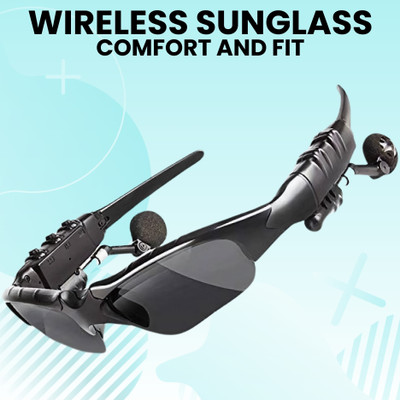 GUGGU Sunglass with (Bluetooth Earbuds) Music and bluetooth headset and micY194 Bluetooth(Black, On the Ear)