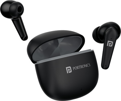 Portronics Harmonics Twins S10 Earbuds With Game/Music/Bass/Mode,30H Playtime,BT5.3V, Smart Bluetooth(Black, In the Ear)