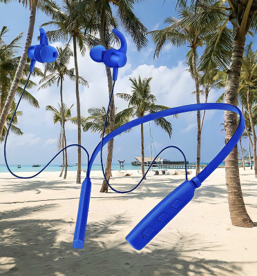 GPQ STORE Rokerz 235 Pro Wireless Bluetooth Neckband(B.0.166 Bluetooth(Blue, In the Ear)
