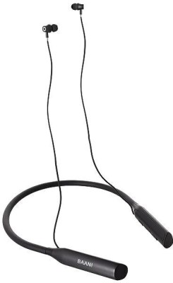 Baani Audio BN206 PRO in Ear 5.3 Bluetooth Neckband with Mic AI Voice Asistance,Stereo Bass Bluetooth Headset(Black, In the Ear)