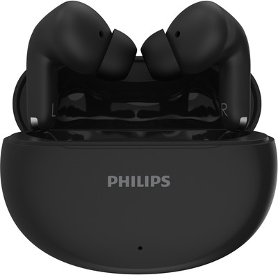 PHILIPS TAT1269BK In-Ear Earbuds, 13mm Drivers, 40H, IPX5, BT 5.4, Touch/Voice Controls Bluetooth(Black, True Wireless)
