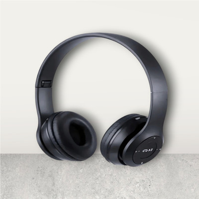 GDS Wireless Gaming Headset featuring Rich Bass and Over-Ear Design_QR Bluetooth & Wired(Black, On the Ear)