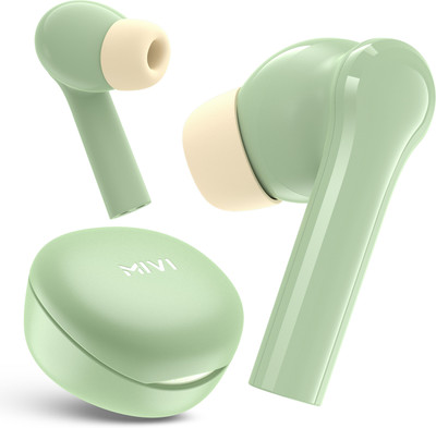 Mivi Duopods D4, 50Hrs Playtime, HD Call, Fast Charging, IPX4, Voice Assistant, 5.3v Bluetooth(Hazel Green, True Wireless)