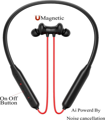 ROKAVO Silver new neckband long battery backup wireless headphone neckband earphone Bluetooth(Blue, In the Ear)