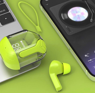 Techfly Ultrapods Gaming V5.3 Sweatproof True Wireless ANC Earbuds u15 Bluetooth(Green, True Wireless)