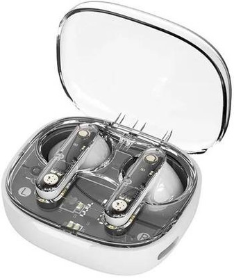Erabell LY80 Transparent TWS Earbuds Bluetooth 5.3 with 48Hrs Playtime Bluetooth without Mic(White, In the Ear)