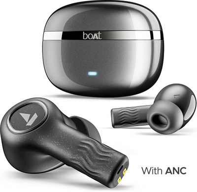 boAt Nirvana Ion 32dB Active Noise Cancellation, 120HRS, Bionic Mode, HIFI5 Bluetooth(Crystal Black, True Wireless)