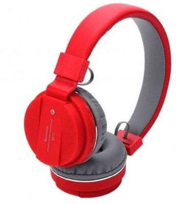 GLARIXA SH-12 Headphones Feature Bluetooth Headset || Wireless || Over-the-Ear with Mic Bluetooth & Wired Gaming Headset(Red, On the Ear)