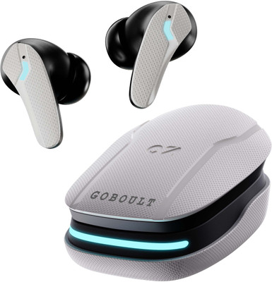 GOBOULT Astra Neo 70Hrs Playtime, 4 Mic ENC, BT 5.4, 40ms Low Latency, Comfort Grip Case Bluetooth(White, True Wireless)