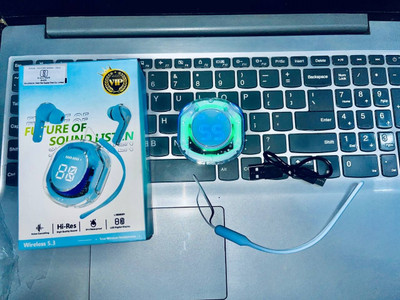 NKPR New Design Led UltraPods 2 Buds With Charging Case 236 Bluetooth(Blue, True Wireless)