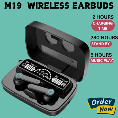GUGGU M19 Wireless Earbuds TWS 5.1 LED Digital Display Touch Bluetooth Headphone E79 Bluetooth(Multicolor, True Wireless)
