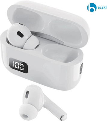 BLEAT A1Pro LED TWS earphone , 80 Hours battery , Auto pairing LED Bluetooth(White, In the Ear)