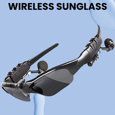 GUGGU Sunglass with (Bluetooth Earbuds) Music and bluetooth headset and micY132 Bluetooth(Black, On the Ear)