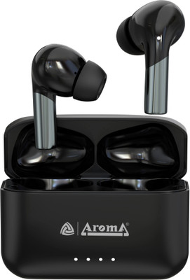 Aroma NB140 Buds 3 Truly Wireless Upto 60H Playtime*,ENC,Fast Charging Dual Pairing Bluetooth(Chrome Black, True Wireless)