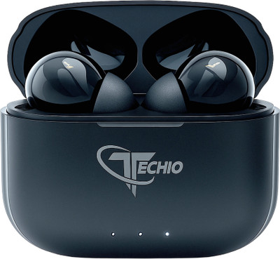 Techio BUDS XERO Earbuds L1 with 50dB ANC, 50Hrs Playtime – Chrome Black Bluetooth(Black, True Wireless)